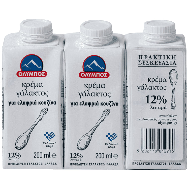 Όλυμπος Κρέμα Γάλακτος 12% 3x200ml