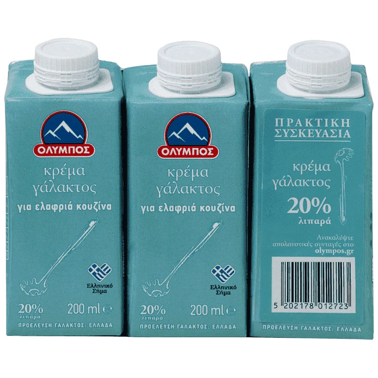 Όλυμπος Κρέμα Γάλακτος 20% 3x200ml
