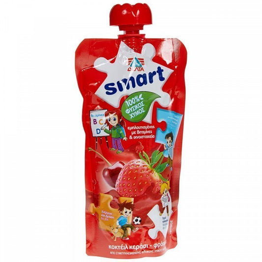 ΔΕΛΤΑ Smart 100% Φυσικός Χυμός Κεράσι-Φράουλα 200ml