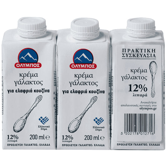 Όλυμπος Κρέμα Γάλακτος 12% 3x200ml