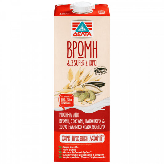 ΔΕΛΤΑ Ρόφημα Βρώμη & 3 Super Σπόροι 1,5 lt
