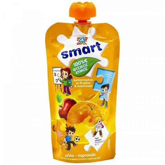 ΔΕΛΤΑ Smart 100% Φυσικός Χυμός Μήλο-Πορτοκάλι 200ml