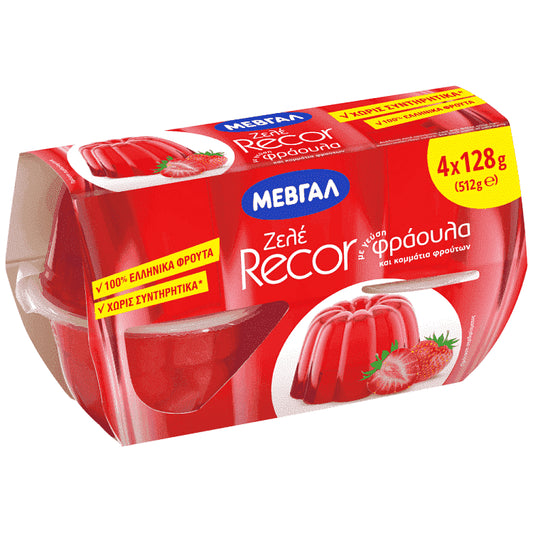 Μεβγάλ Ζελέ Με Γεύση Φράουλα 4x128gr
