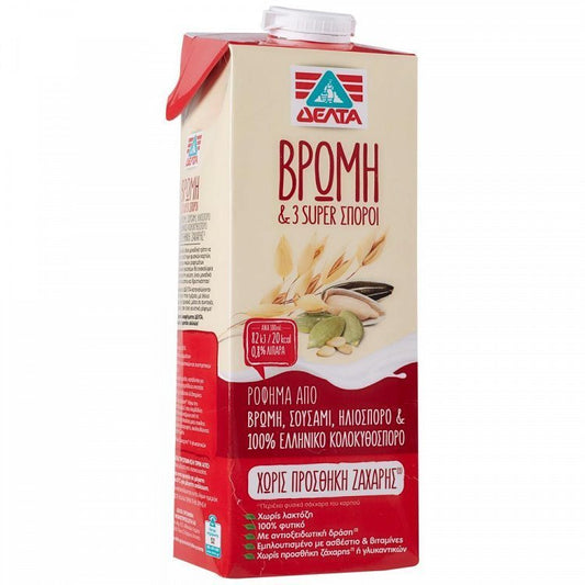 ΔΕΛΤΑ Φυτικό Ρόφημα Βρώμη & 3 Super Σπόροι 1lt